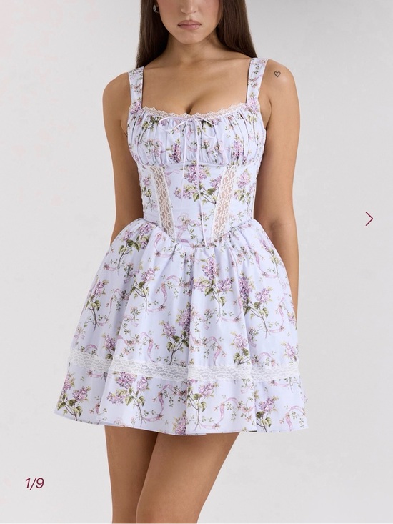 House of CB Dresses & Skirts - House of CB Lavender Floral Lace-Trim Mini Dress